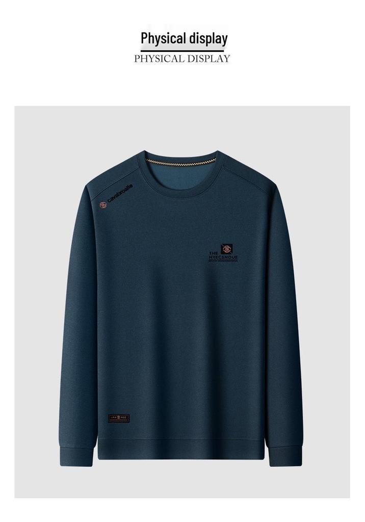 Men's Casual Round Neck Long Sleeve Hoodie - Spring/Autumn T-shirt Top