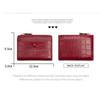 Fashion Multi-card Slots Women's Short Wallet Leather Waterproof Coin Purse Solid Color Crocodile Print Card Storage Bag