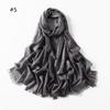 Elegant Two-End Tassel Scarf: Solid Color with Gold and Silver Threads