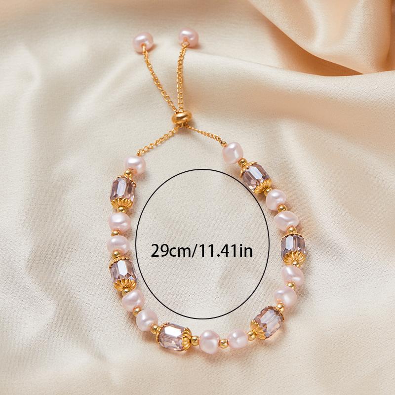 Vintage Purple Imitation Zircon Bracelet for Women Girls Fashion Design Crystal Adjustable Chain Bracelet Zircon Gifts