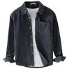 Men's Retro Corduroy Shirt Jacket - Long Sleeve, Casual Spring/Autumn Wear