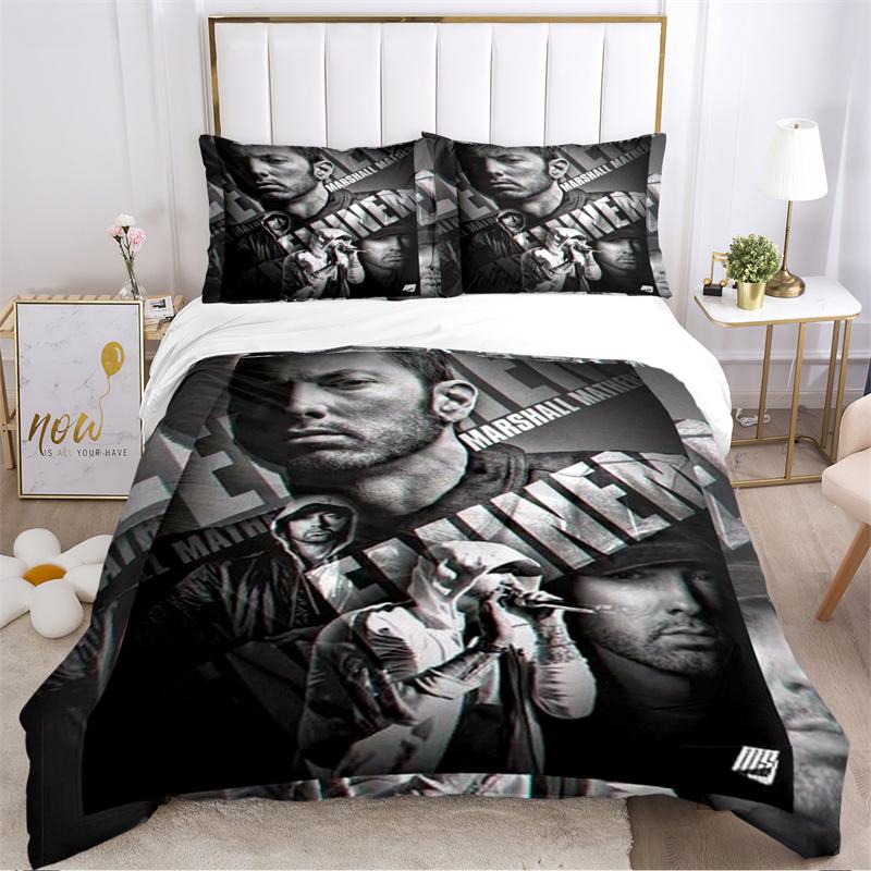 

Eminem Hip -hop Singer Print Bedding Sets Exquisite Bed Supplies Set Duvet Cover Comforter Set Bedding Set Luxury Birthday Gift EU single(135x200cm)