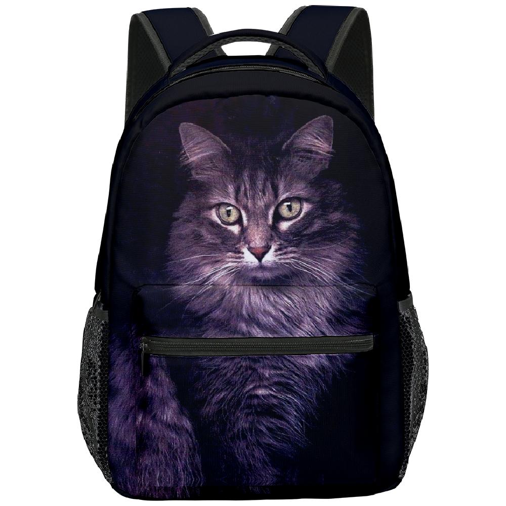 Cartoon Novelty Kpop Youthful School Bags Unisex Cat Pattern Travel Bags 3D Print Oxford Waterproof Notebook Shoulder Backpacks