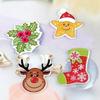 50Pcs/Bag 2-Holes Mix Christmas Star Candles Santa Sock Wood Christmas Decorative Buttons Scrapbooking Craft Sewing Materials