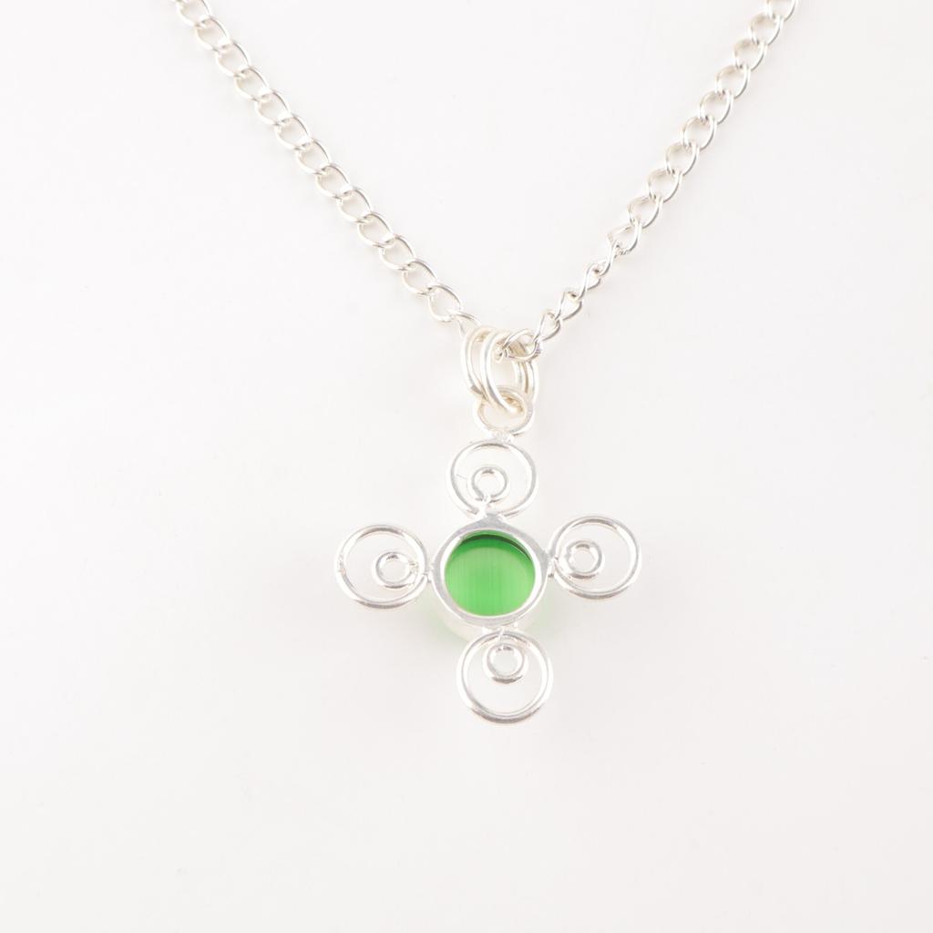 Green Cat's Eye Gemstone 925 Stamped Silver Jewelry Handmade Partywear Pendant PP-41-45