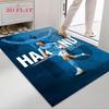Poster di Erling Haaland Tappeto per Soggiorno Camera da Letto Casa Decorazione Divano, Tappetino Antiscivolo per Giochi per Bambini