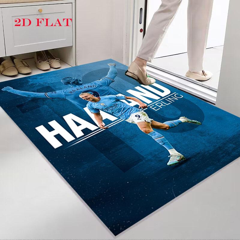 Poster di Erling Haaland Tappeto per Soggiorno Camera da Letto Casa Decorazione Divano, Tappetino Antiscivolo per Giochi per Bambini