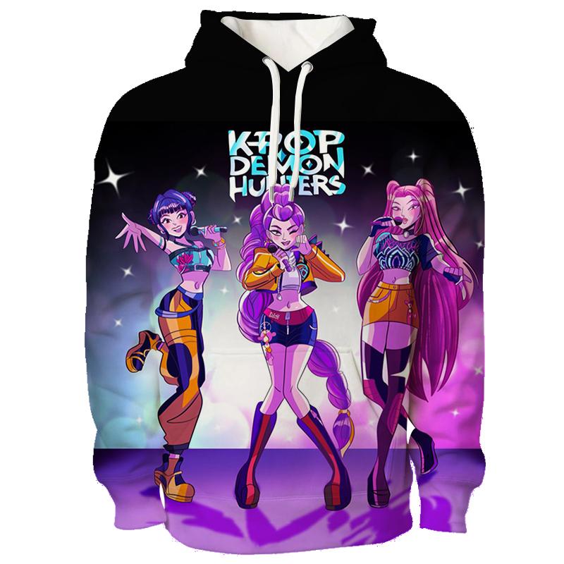 Kpop Dämonenjäger Hoodies 3D Gedruckt Herren Damen Lässiger Pullover Mode Sweatshirts Unisex Kleidung Weiblich Harajuku Streetwear