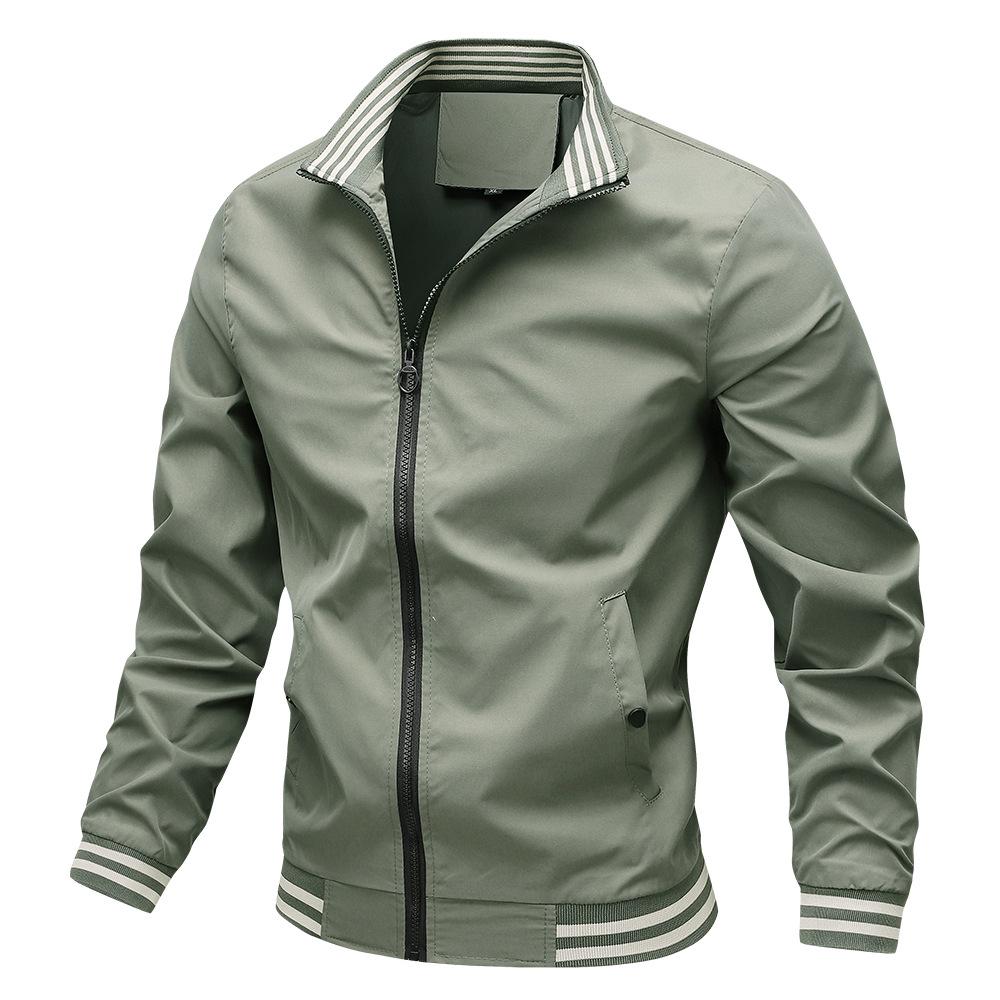 Men's Spring and Autumn Business Casual Stand-up Collar Windproof Jacket