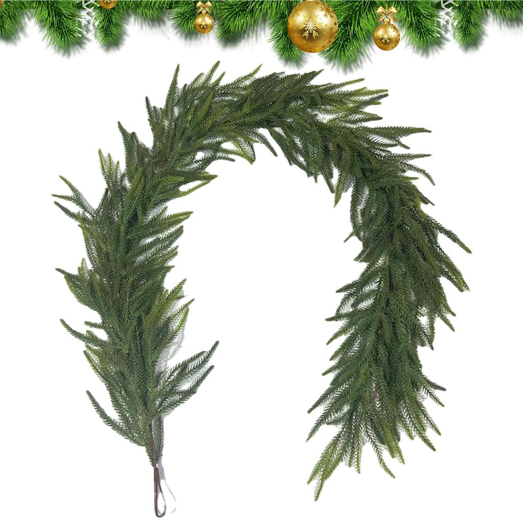 150cm/180cm/270cm Christmas Pine Garland Artificial Faux Pine Christmas Greenery Seasonal Decor Outdoor Christmas Decorations