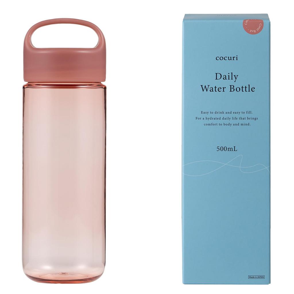 Marna Daily Water Bottle 500ml Smooth Taste Like a Glass Water Bottle Drink Bottle In To Coral Red K795R (Packingless) (Lightweight/Dishwasher Safe)