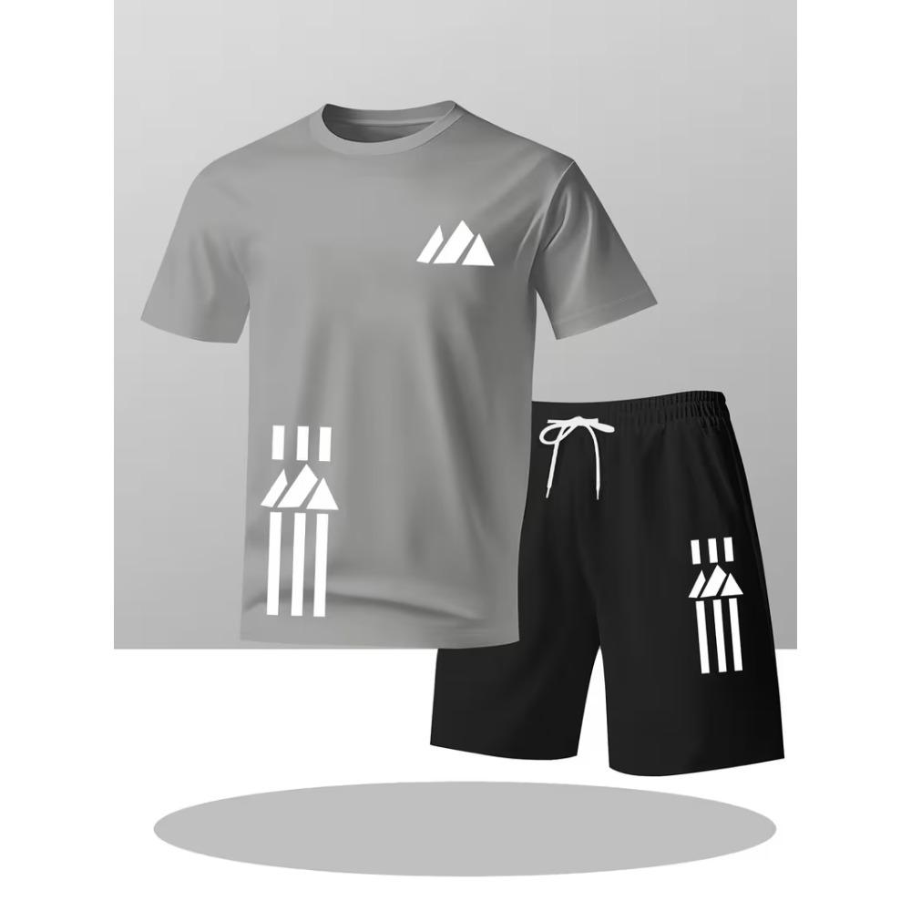 Neue Street Trendy Herren Sommer Atmungsaktiv Sportbekleidung Kurzarm Shorts Leicht Schnelltrocknend Bequem Modisch Sport