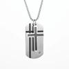 Collana da uomo con croce in acciaio inossidabile color argento, croce della fede, ciondolo con versetto biblico, medaglietta, regali di compleanno per ragazzi