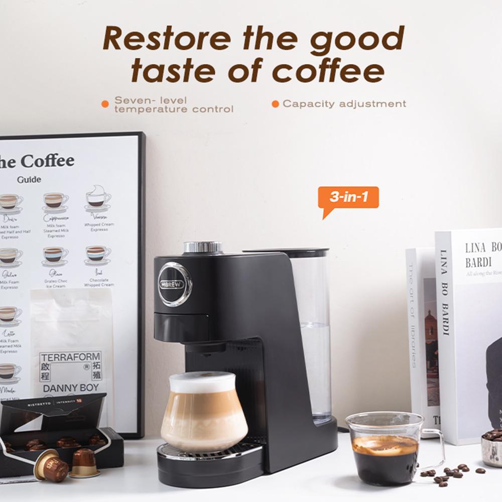 HiBREW H3C 3-in-1 Capsule Coffee Machine, 20Bar Pump, Hot/Cold Brew, 7-Temp Control, 1.4L Water Tank