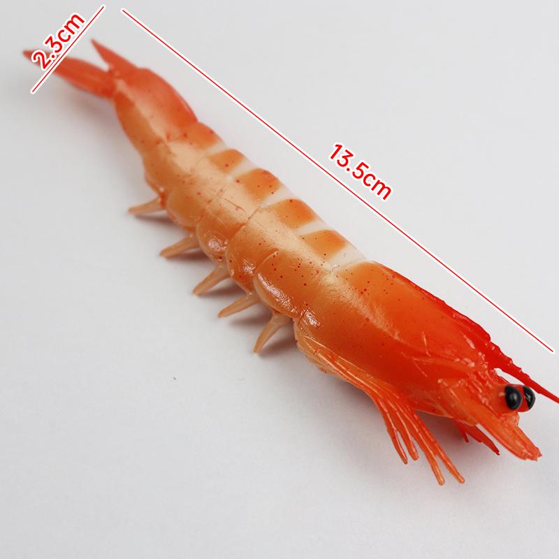 4 Stück Simulations-Garnele Fake Food Modell PVC Tintenfisch Japanische Küche Küchendekor Foto-Requisite Restaurant Schaufenster
