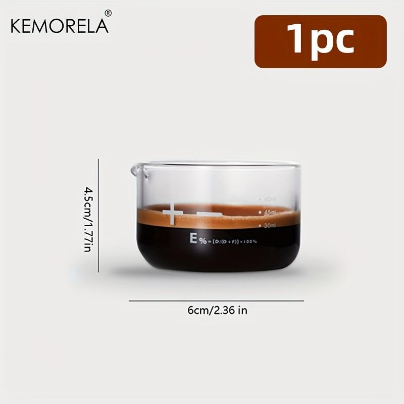 

KEMORELA 1/2PCS Espresso Shot Glasses 60ml Clear Scale Measuring Cup Liquid Heavy Glass Coffee Cups Home Barista Accessories 60ml
