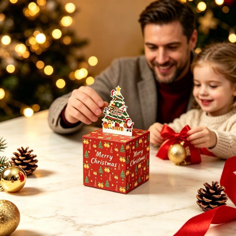 Christmas Themed Draw Money Gift Box Santa Claus Christmas Tree Creative Surprise Box Holiday Party Gift