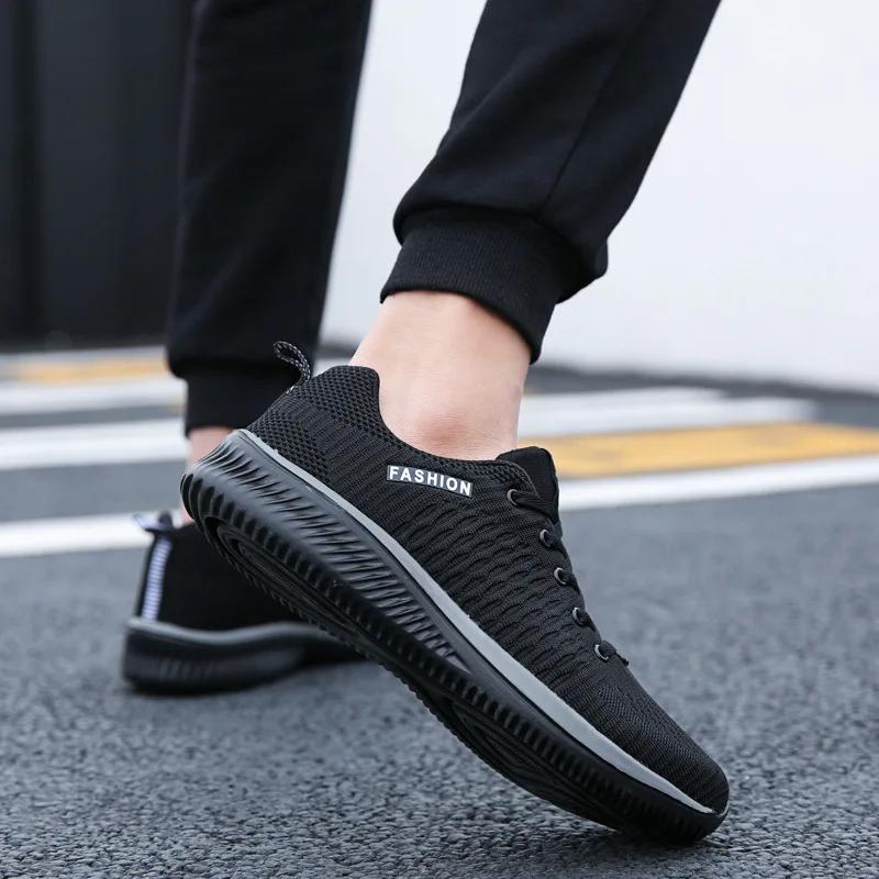 Men Sneakers Breathable Knit Men's Shoes Lightweight Men Running Shoes Non Slip Men Casual Shoe Tennis Shoes Unisex Size 35-50