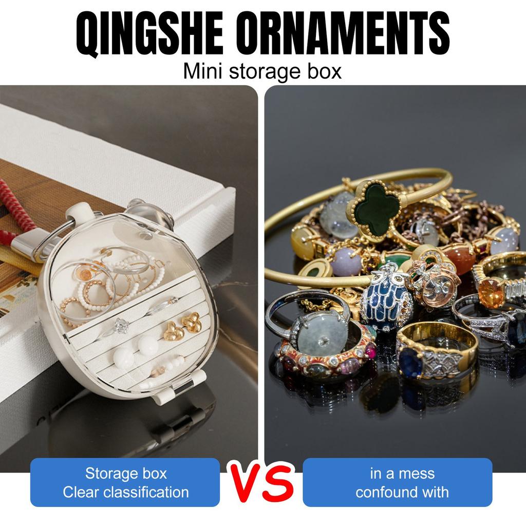 Aufbewahrungsbox I Tragbare Halskette Ohrring Ring Schmuckschatulle Premium Schmuck Ohrring Aufbewahrungsbox