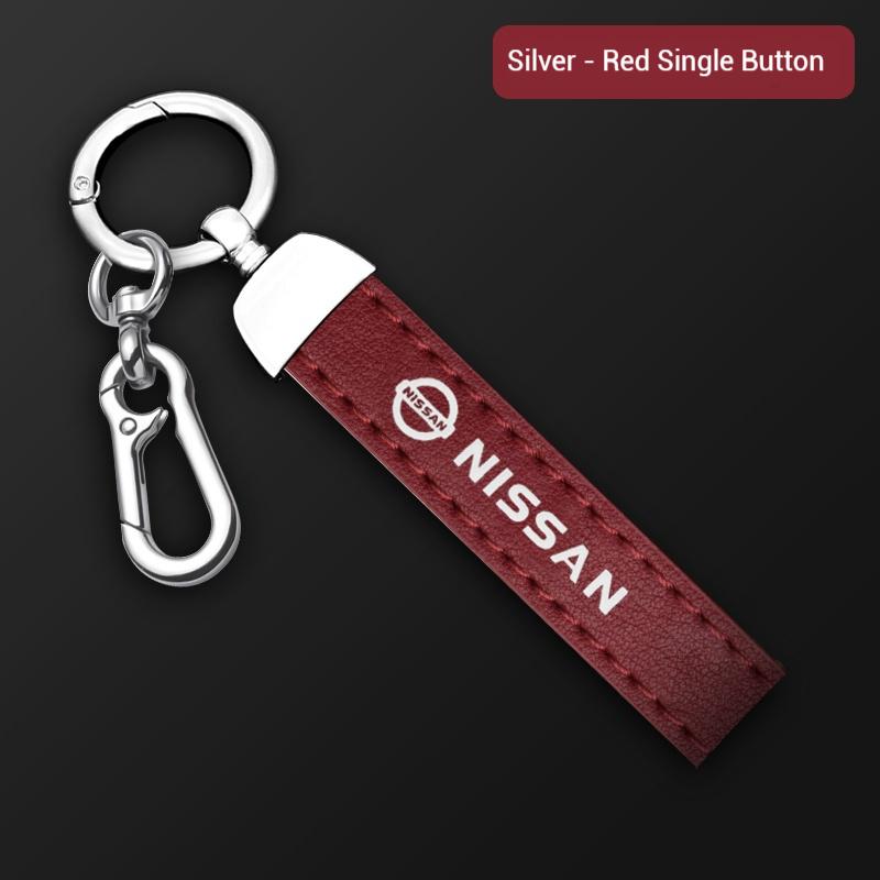 For Nissan X-Trail Qashqai Sentra Serena Tiida Teana Juke Leaf Micra AlmeraCar Zinc AlloyO Key Case leather chain Car key chain