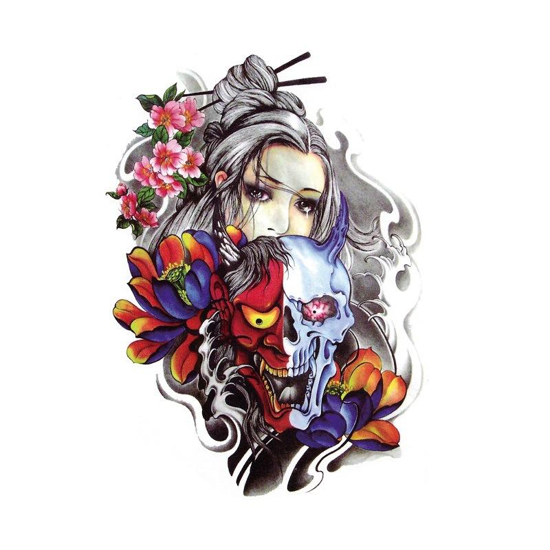 

Наклейка-татуировка на всю спину с рисунком укиё-э на спине, большой узор, властная фотография, водонепроницаемая наклейка-татуировка на всю спину 320*480MM