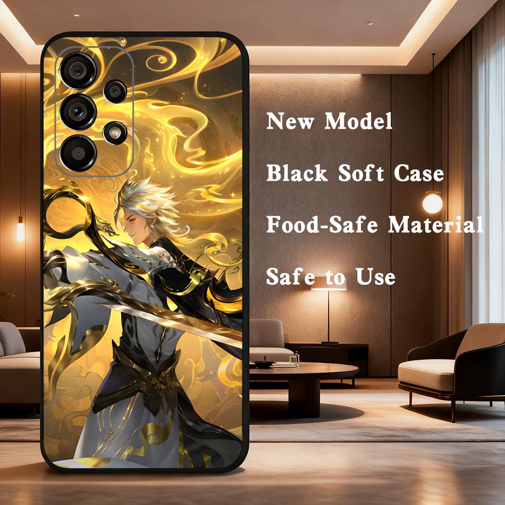 The game Honor of Kings Phone Case For Samsung Galaxy A73,31,32,72,41,53,52,71,22,5G,Note,J7,8,9 Soft Black Silicone Cover