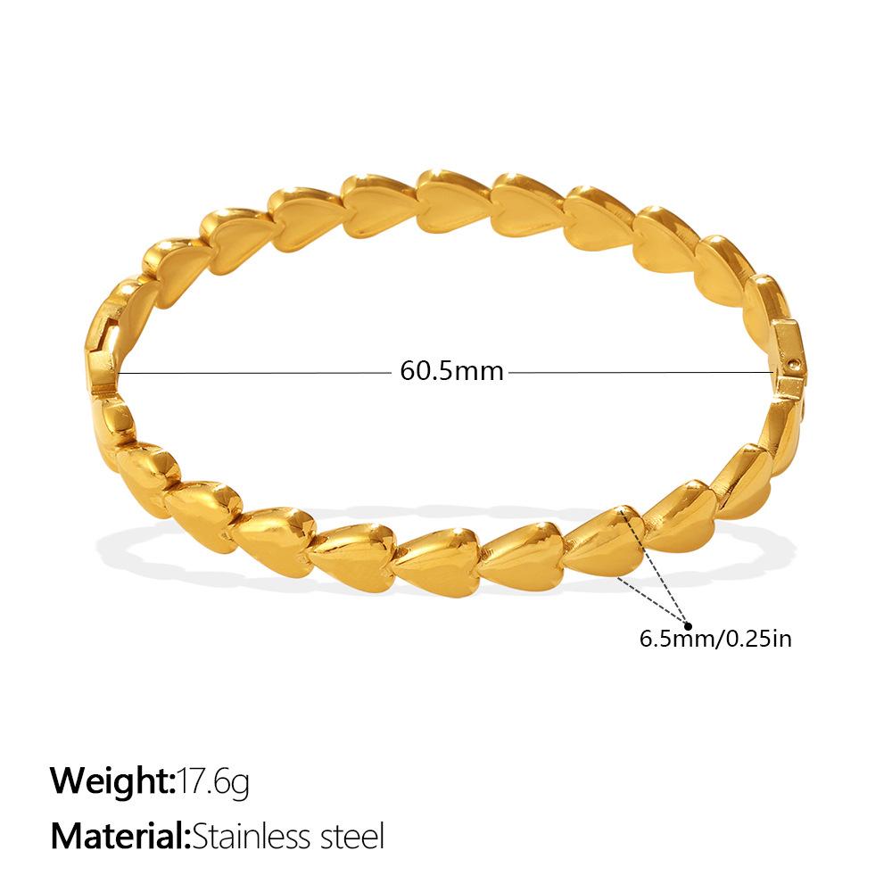 Simple geometric heart-shaped C-shaped bracelet stainless steel gold-plated personalized fashion high-end bracelet women