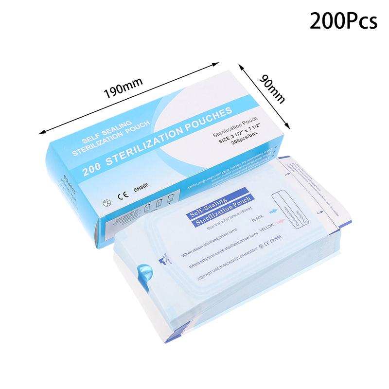 200Pcs Self-Seal Sterilization Pouches 6 Sizes Medical-Grade Autoclavable Bags Instrument Disinfection Bag Dental Supplies