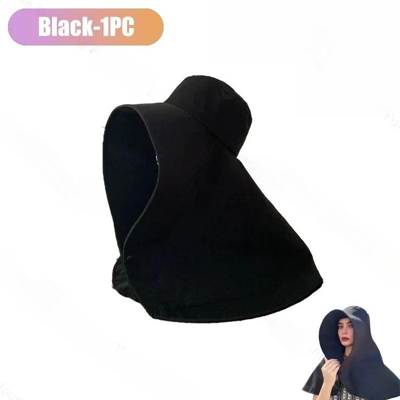 Full Face Sun Protection Hat Outdoor Women Summer Sunshade Visor Big Hat with Neck Protection Shawl for Fishing Hiking Hat