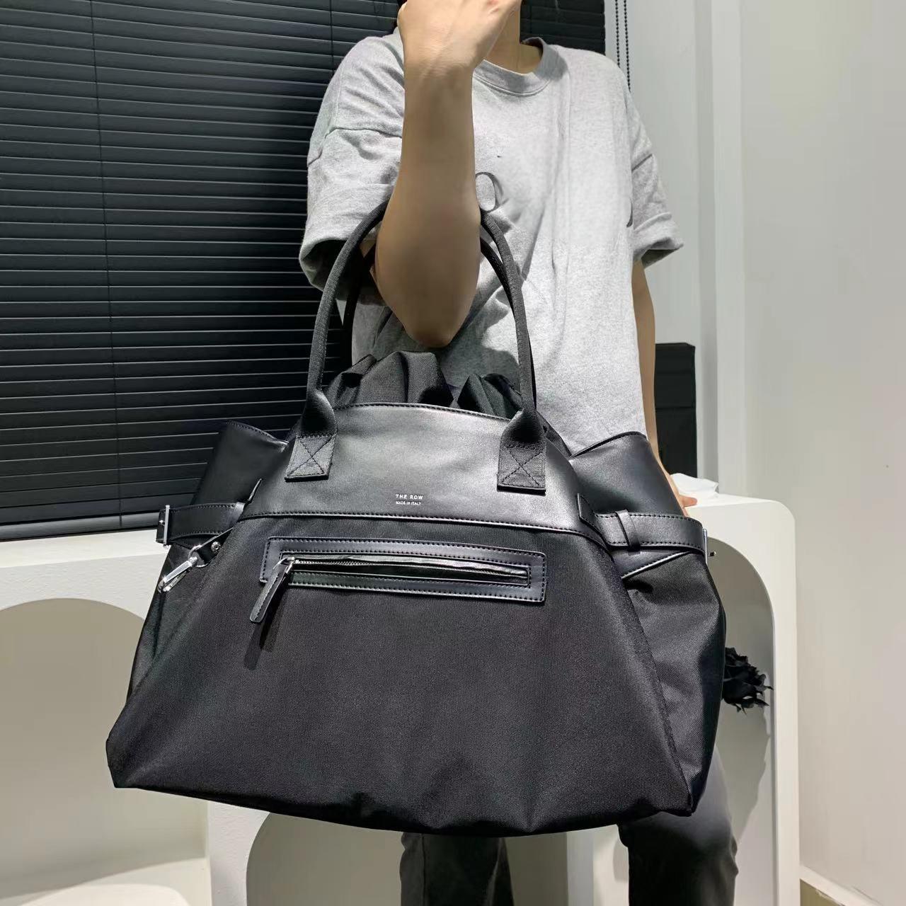 

Women S Retro Nylon Splicing Tote Bag Trendy Simple Shoulder Bag чорний