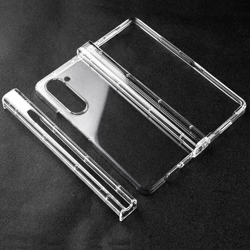 For Samsung Z Fold 7 Transparent Hinge Pen Slot Protection Cover Shockproof Hard PC Case Shell for Galaxy Z Fold7 Fold6 Fold5