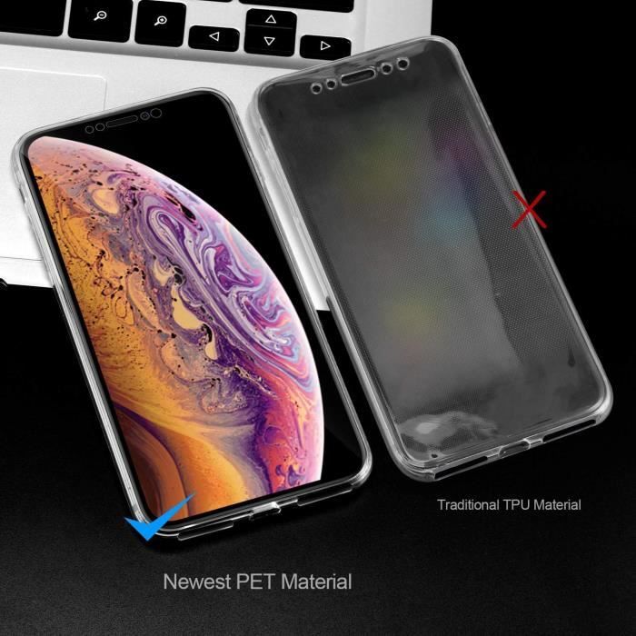 360 Degree Case IPhone XS Max Silicone Gel Full Protection Transparent, Shockproof for IPhone XS Max + Multi Band White