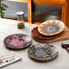 Bohemia Ceramic Large Plate Set Household Steak Plate Western Plate Creative Breakfast Plate Dish Plate Restaurant Flat Plate