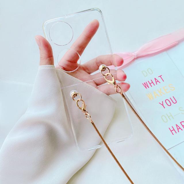 

Для Huawei P50 карманный стильный чехол для телефона с ремешком и цепочкой через плечо для P50pocket Huawei P50 складной чехол с защитой от падения P50 Pocket