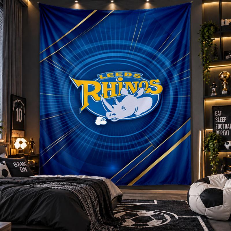 Arazzo da Appendere a Parete Stampa Leeds Rhinos Tessuto per Soggiorno Camera da Letto Decorazione Casa