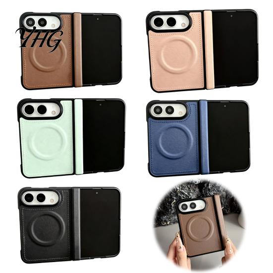 Shockproof Slim Phone Case Magnetic for IPhone 18, Faux Leather Cover with Hinge Durable Anti Fall Protection, Full Body Protective 18 Fold Folding