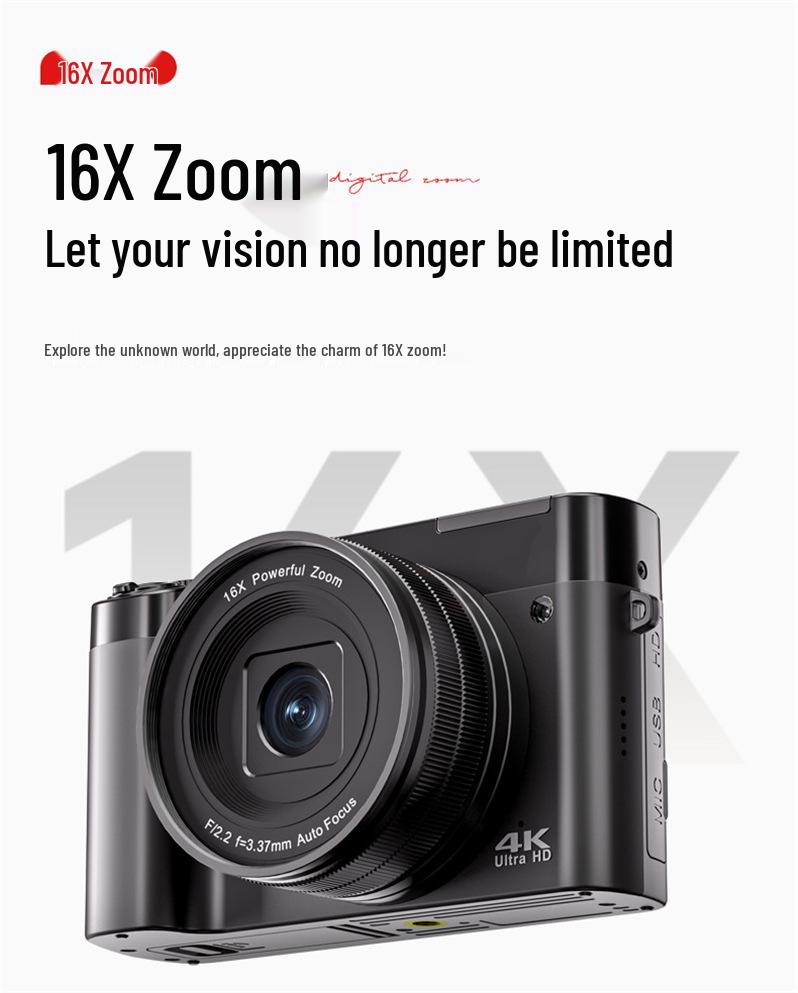 Entry-Level DC218 Student Mirrorless DSLR with 64MP HD Digital Camera