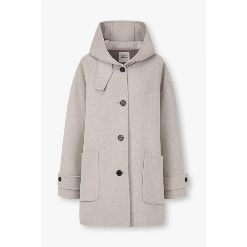 Studio Tomboy Handmade Wool Blend Hoodie Half Coat 9176411981