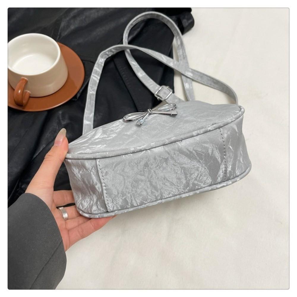 Elegante Leder-Schleifen-Umhängetasche Große Kapazität Einfarbige Crossbody-Tasche Koreanischer Stil Damen-Handtasche Damen