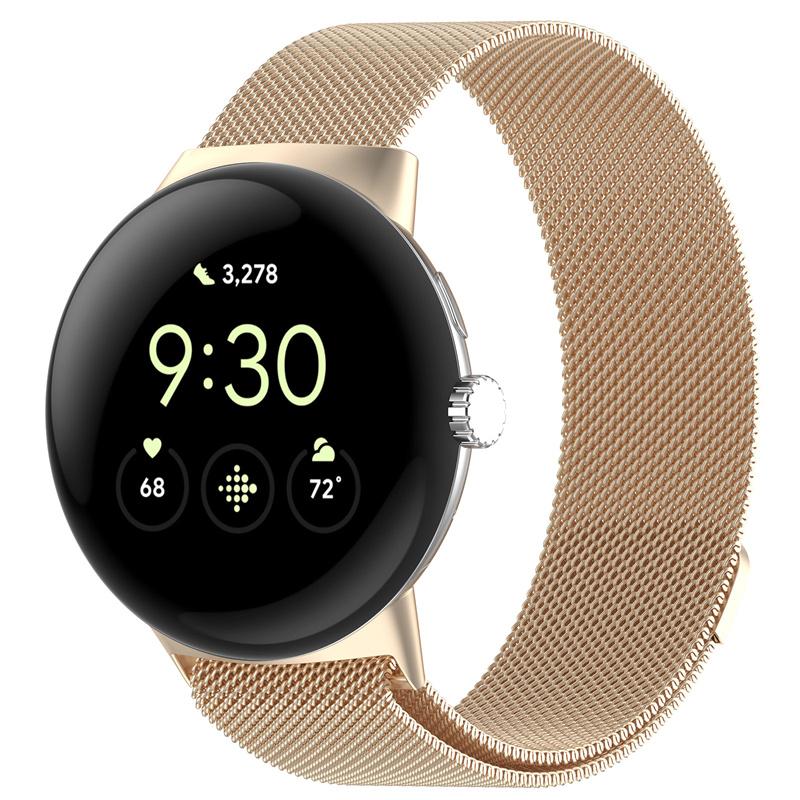 For Google Pixel Watch 3 41mm/Watch 2/Pixel Watch Metal Milanese Replacement Adjustable Watch Band Breathable Mesh Wrist Band