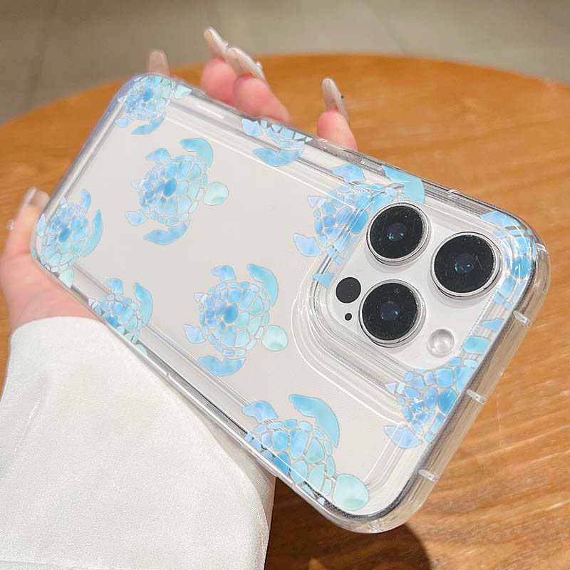 Turtle Stripe Print Clear Phone Case For Samsung S25 5G Cases Galaxy S24 Ultra S23 S22 Plus S21 FE A55 A54 A53 A52 A35 A34 Cover