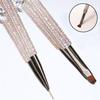 Dual-Ended Nail Brush With Diamond Nail Art Brushes Professional Gel Nail Polish Liner Flower Painting Drawing Manicure Tools