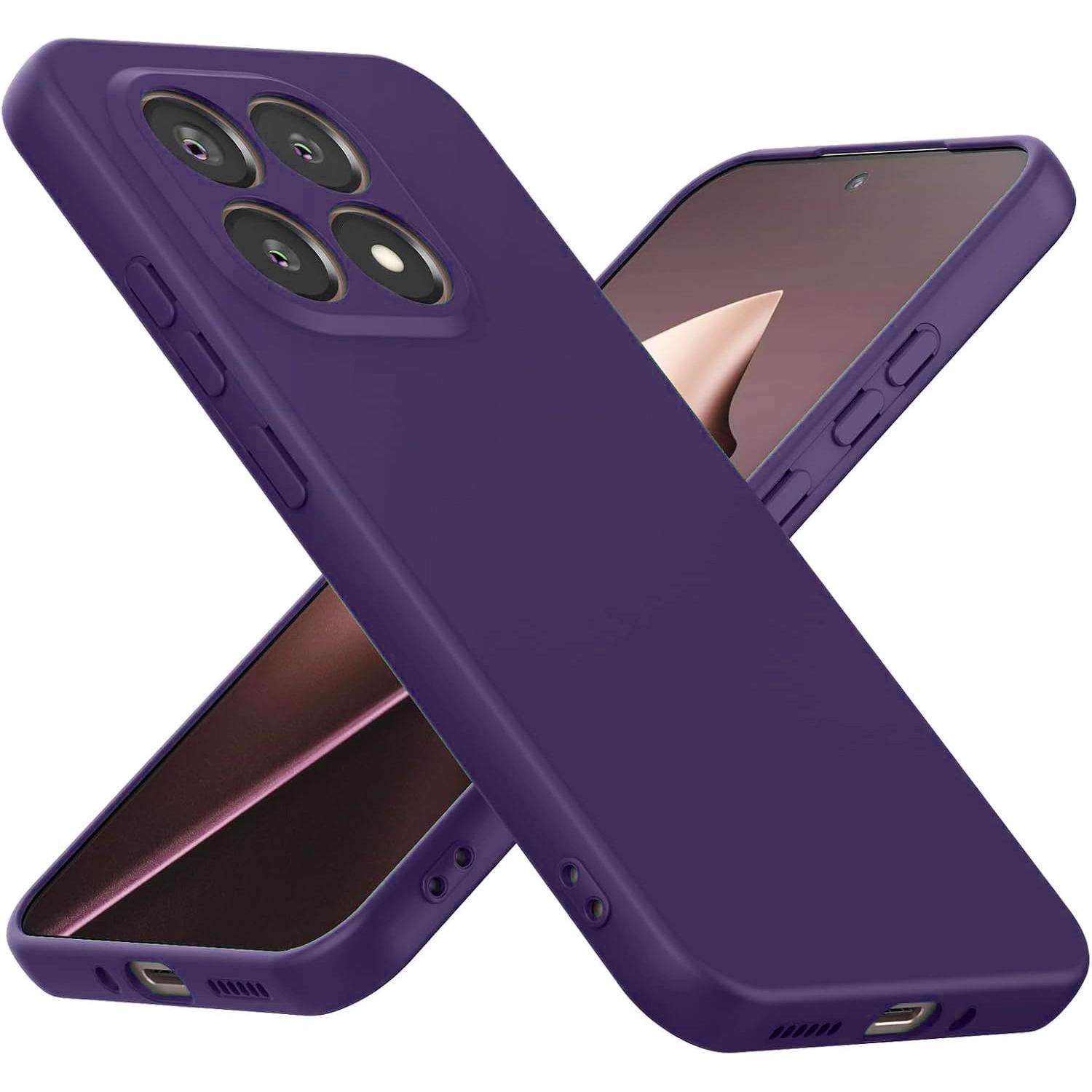 

Мягкий жидкий силиконовый чехол для телефона для Xiaomi 15T / 15T Pro Противоударный чехол Xiaomi 15T Pro темно-фиолетового