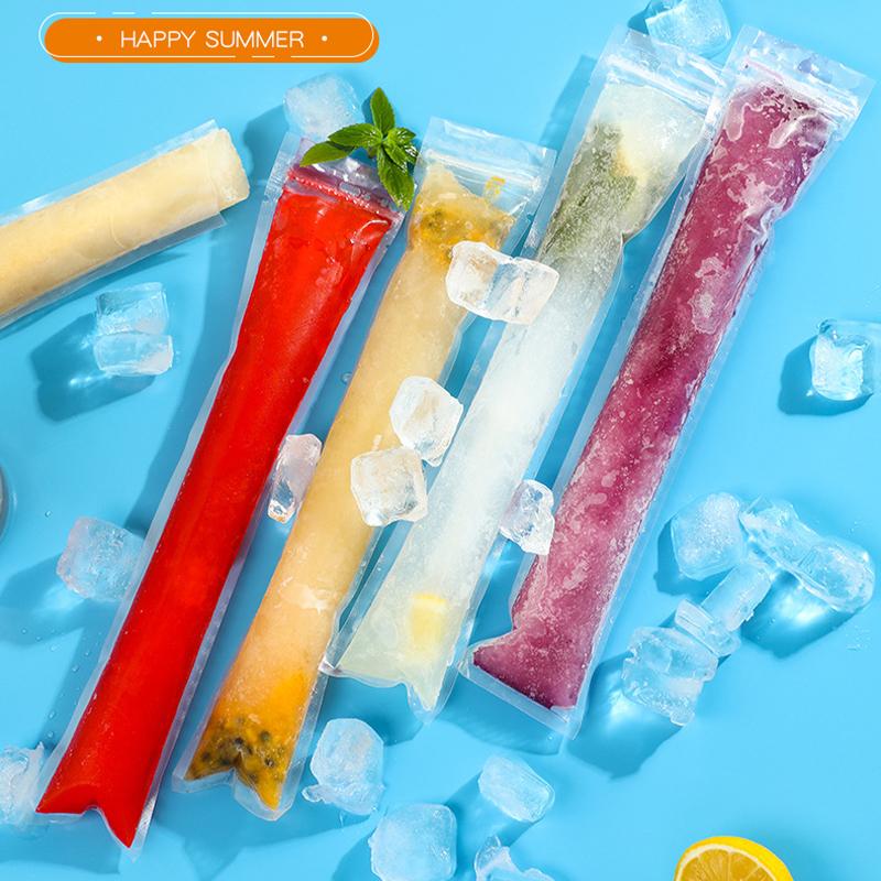 50 Pieces For Sale Disposable Ice Popsicle Mold Bags Freezer Tube Seals Yogurt Ice Cream Sticks Juice Smoothies Food Grade Bag