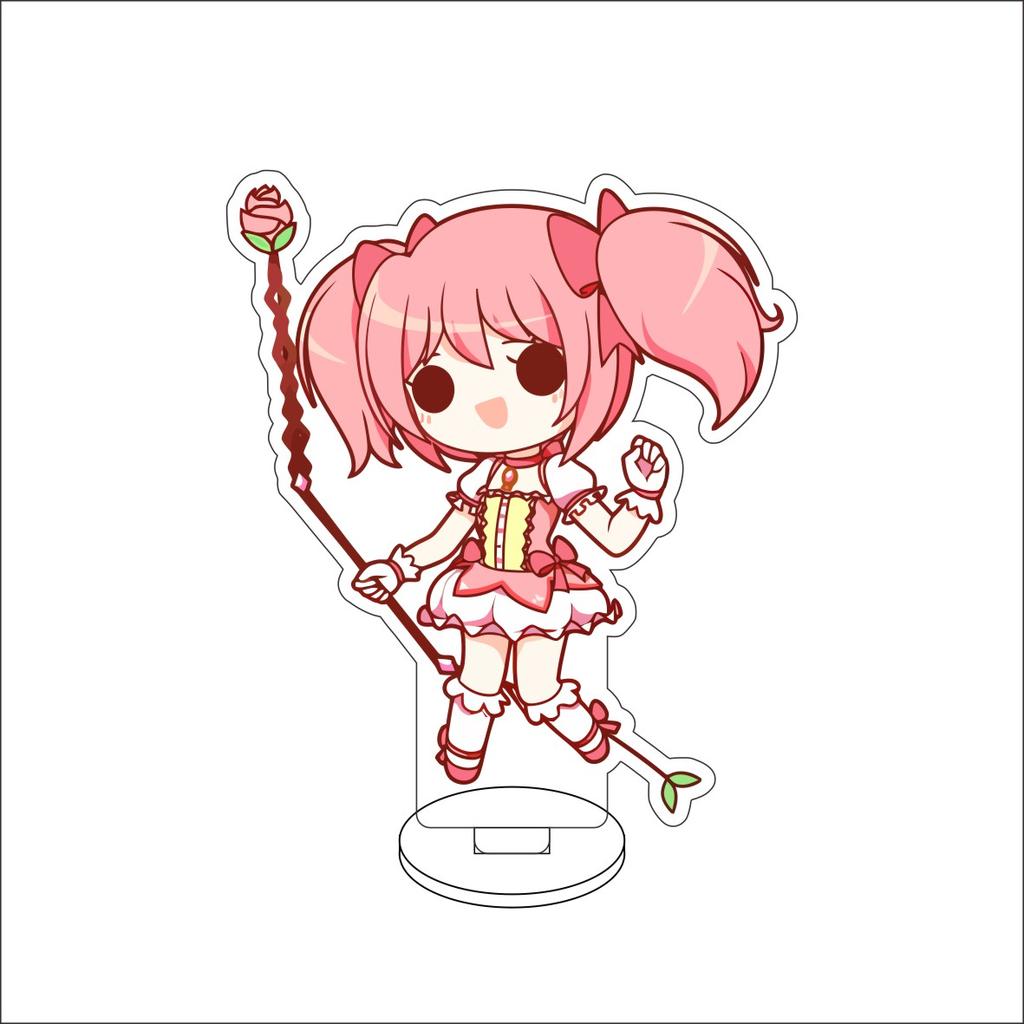 10CM Anime Puella Magi Madoka Magica Figure Stand Model Kaname Madoka/Akemi Homura  Cute Desk Decor Standing Sign Gifts