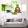 HD Painting Art Modular Poster Wall Printed Modern Canvas 5 Panel Figure Of The Buddha Bamboo Living Room Pictures Home Decor