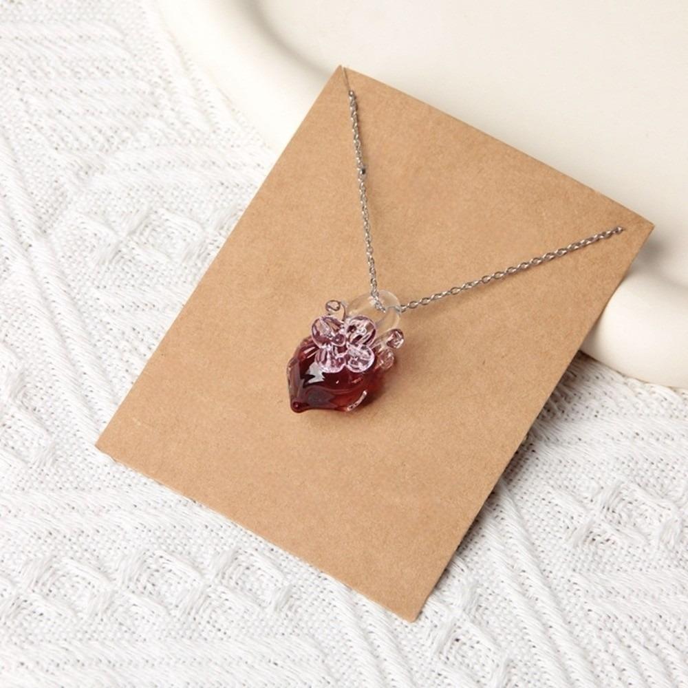 Punk Transparent Heart Pendant Necklace Dreamlike Coloured Glaze Chain Choker Girls