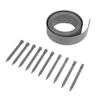 Plastic Garden Border Wood Grain Pattern Flat PE Landscape Edging Kit with Fixing Nails 10M Gray