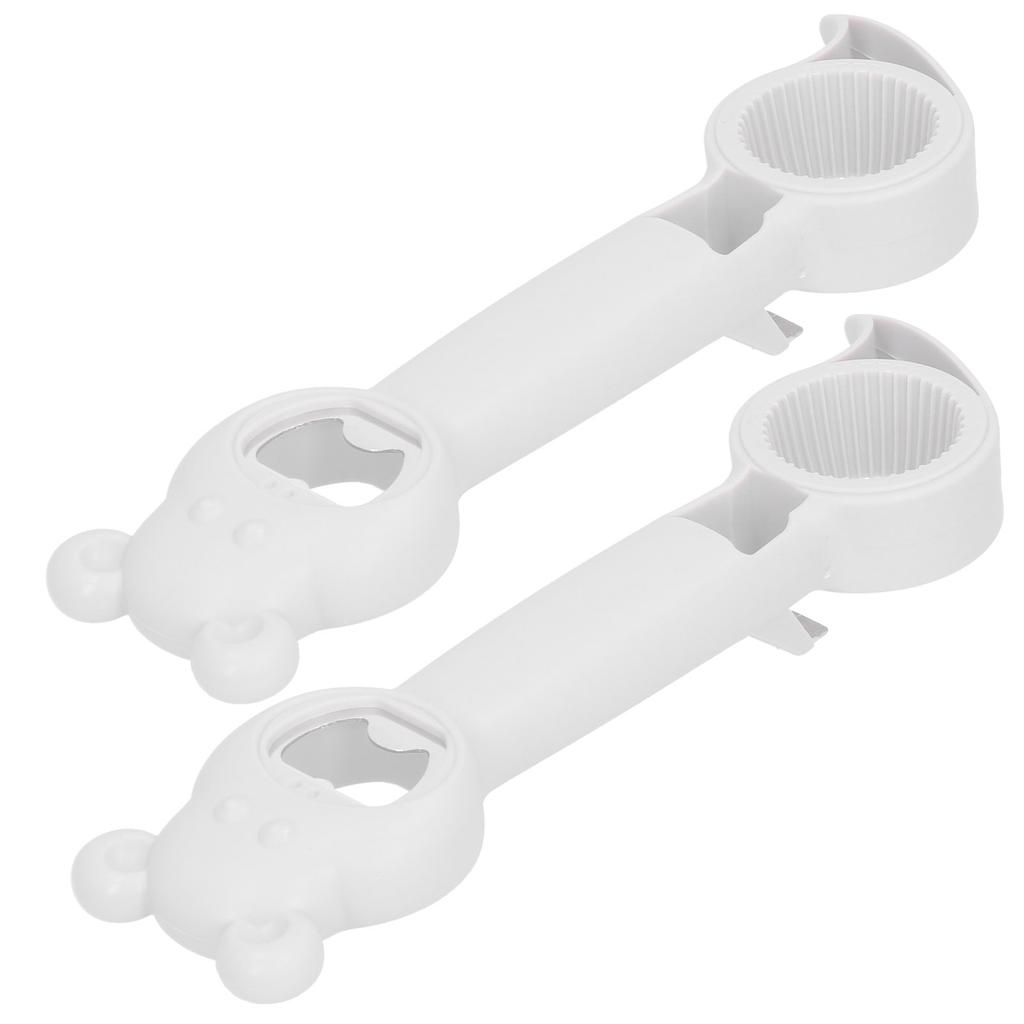 2Pcs 4?in?1 Can Opener Universal Portable Manual Drinking Beverage Bottle OpenerWhite