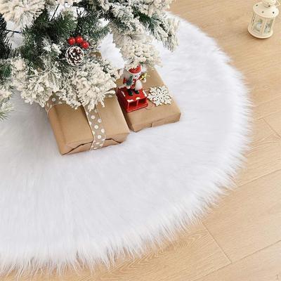 White Plush Christmas Skirt Decoration Gift Women Men Mat